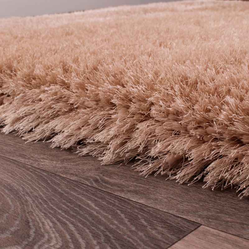 Mayfair Modern Plain Shaggy Rugs in Natural Beige