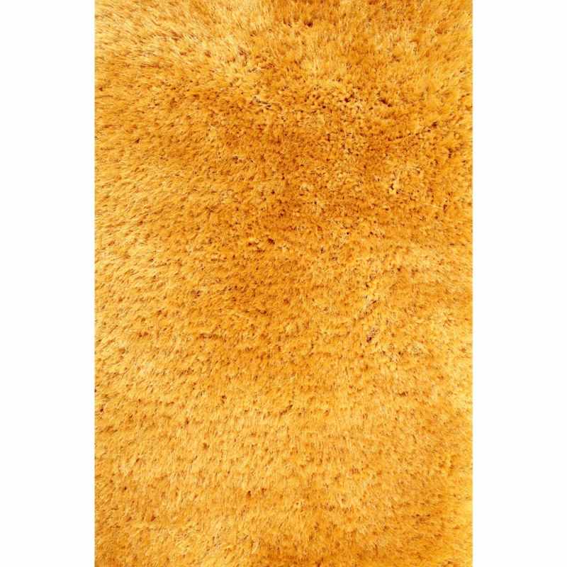 Mayfair Modern Plain Shaggy Rugs in Ochre Yellow