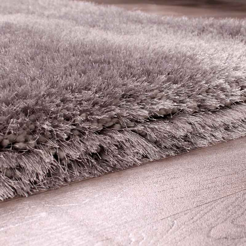 Mayfair Modern Plain Shaggy Rugs in Silver Grey