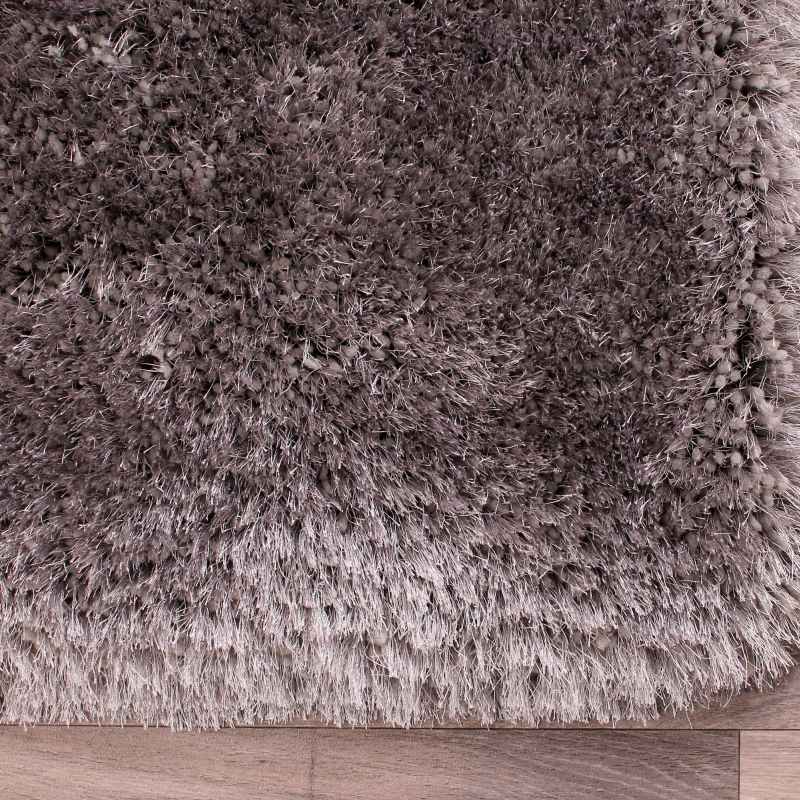 Mayfair Modern Plain Shaggy Rugs in Silver Grey