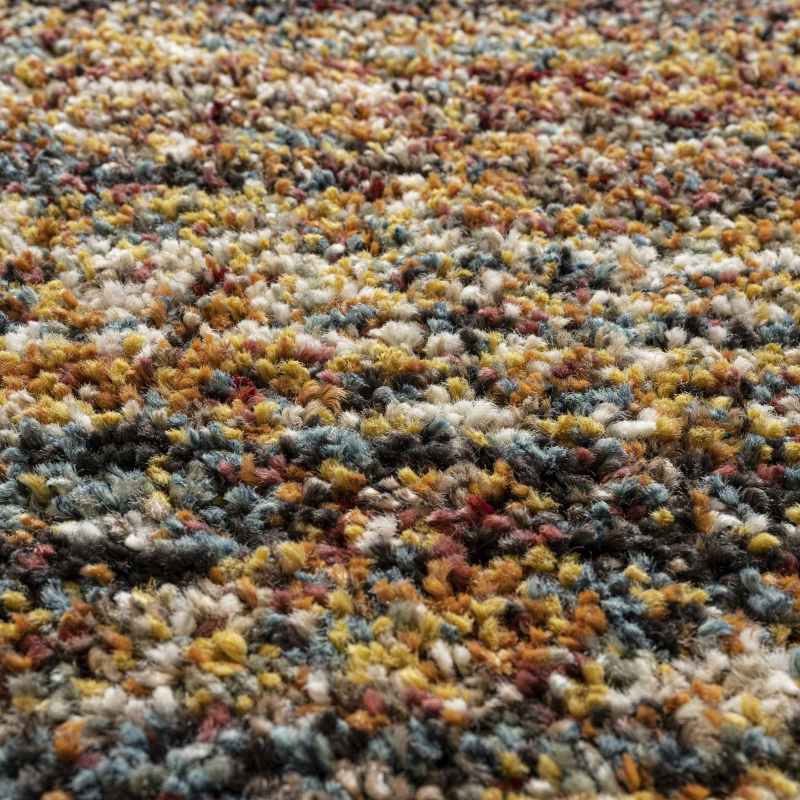 Mehari 23067 2959 Abstract Shaggy Rugs in Rust Multi