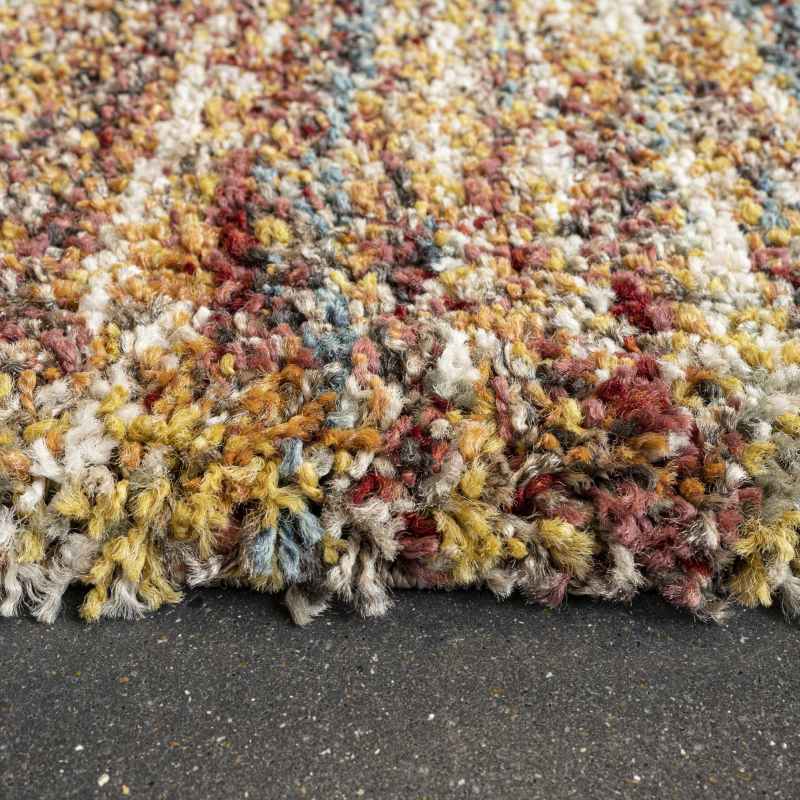 Mehari 23067 2959 Abstract Shaggy Rugs in Rust Multi