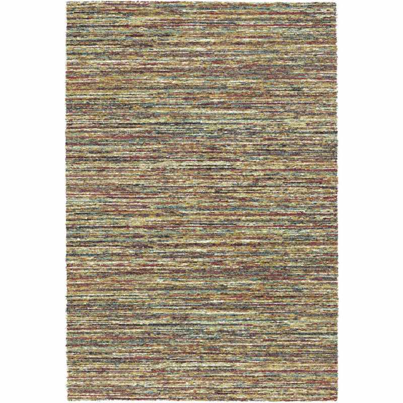 Mehari 23067 2959 Abstract Shaggy Rugs in Rust Multi