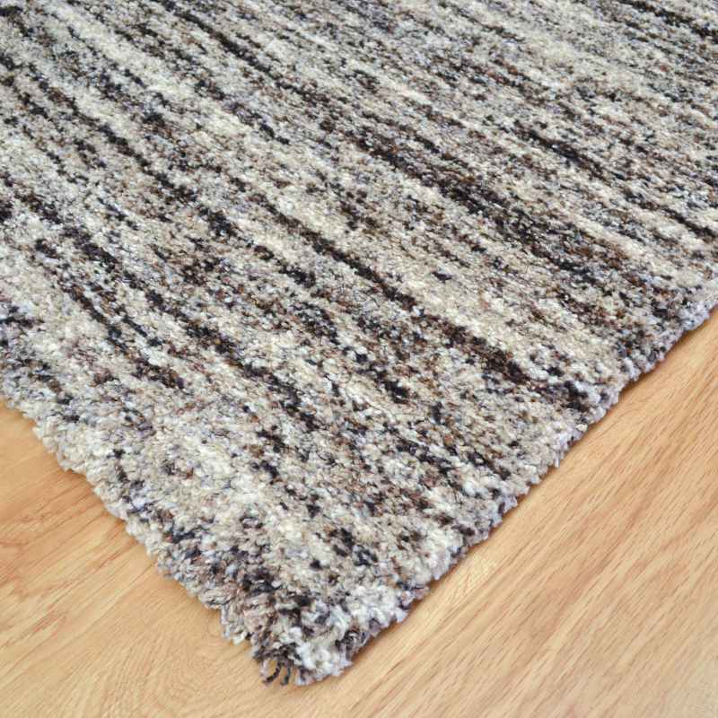Mehari 23067 6868 Abstract Shaggy Rugs in Beige Brown Multi