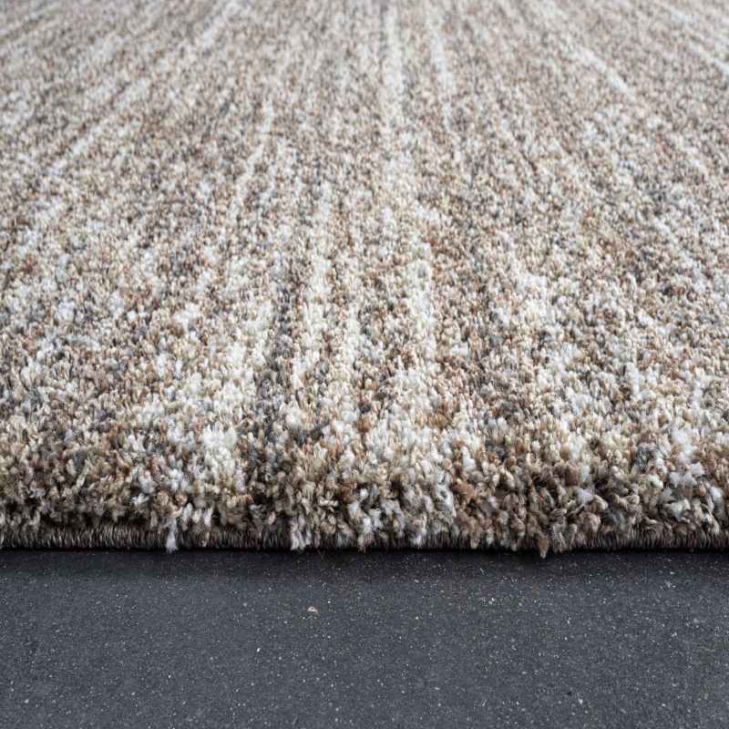 Mehari 23067 8727 Abstract Shaggy Rugs in Brown Multi