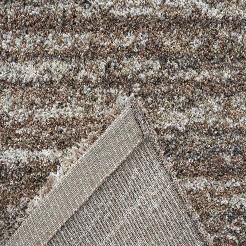 Mehari 23067 8727 Abstract Shaggy Rugs in Brown Multi