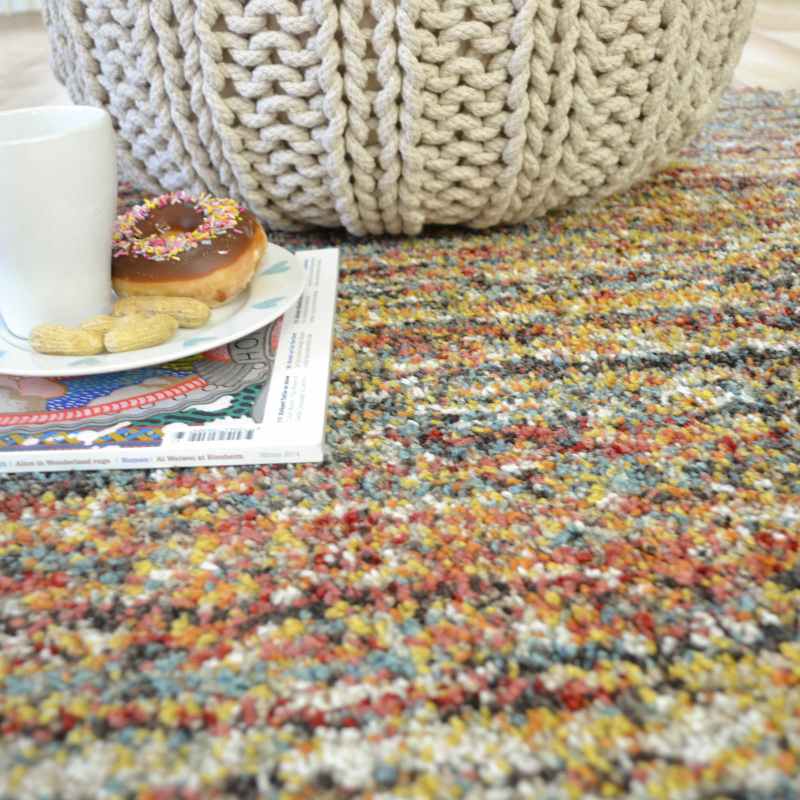 Mehari 23067 2959 Abstract Shaggy Circle Rugs in Rust