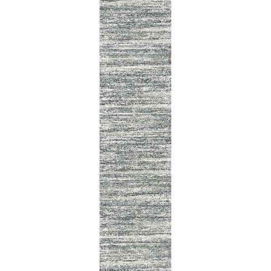 Mehari Shaggy Striped Runner Rugs 23094 6258 in Grey