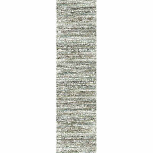 Mehari Shaggy Striped Runner Rugs 23094 6959 in Teal Blue