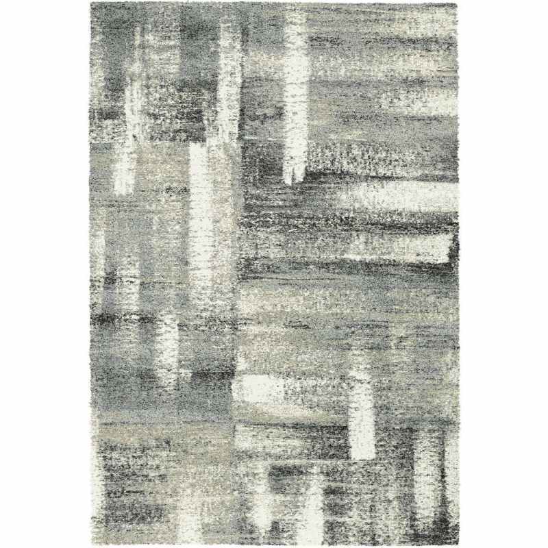 Mehari Abstract Stripe Rugs 23182 6258 in Dark Grey