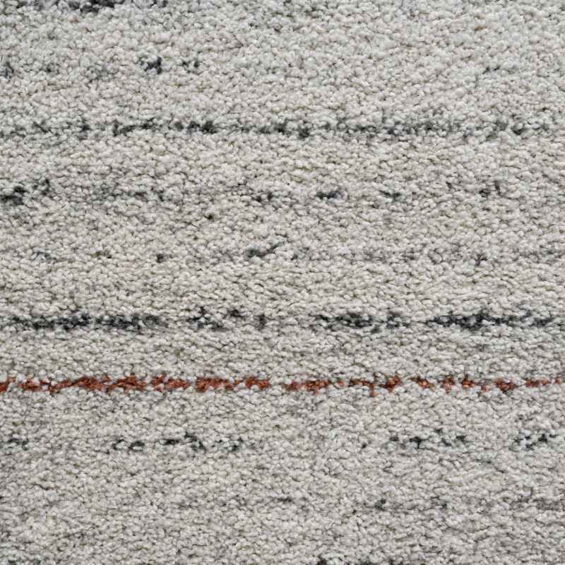 Mehari 23264 6767 Wilton Stripe Shaggy Rug in Cream White