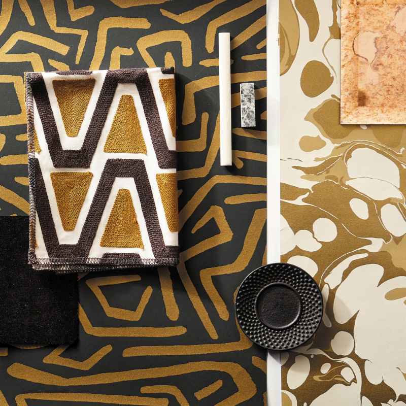Melodic Wallpaper 2112829 by Harlequin in Gold Black Earth