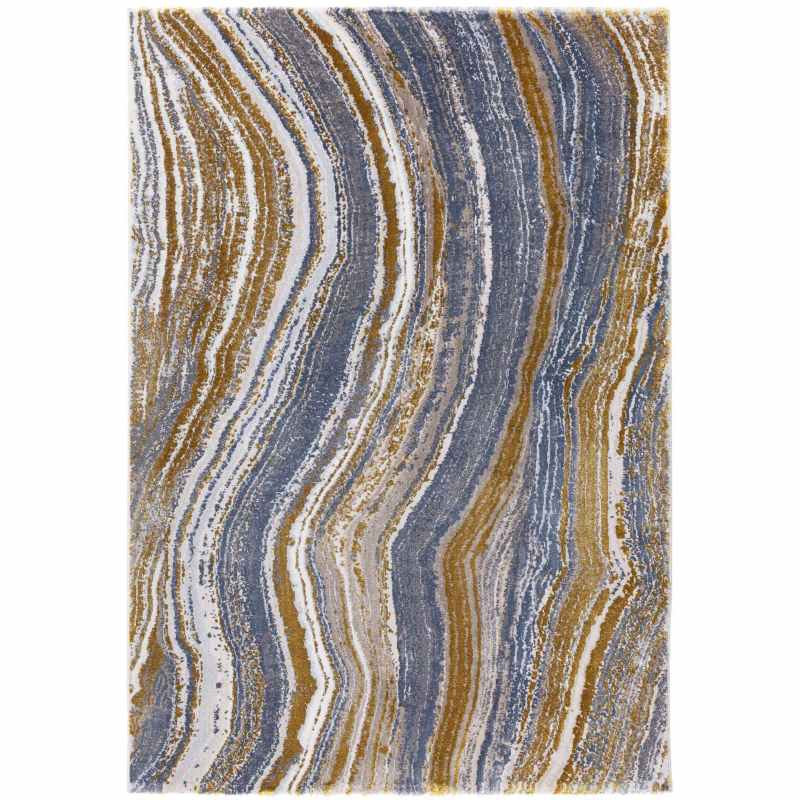 Moda 47124 GC992 Marble Rugs in Blue Gold
