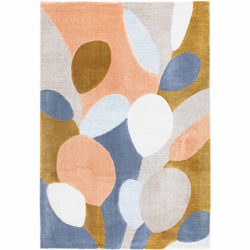 Moda 47125 GC990 Geometric Rugs in Gold Blue