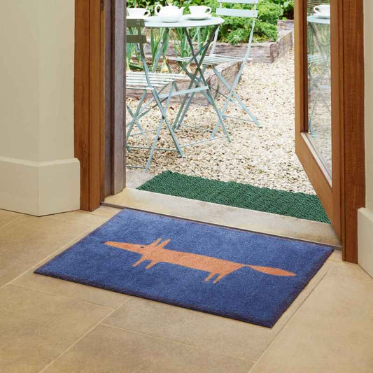 Mr Fox Scion Washable Doormats in Navy Blue by Turtle Mat x Scion
