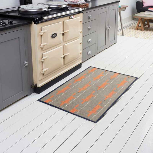 Mr Fox Running Washable Doormats in Orange by Turtle Mat x Scion