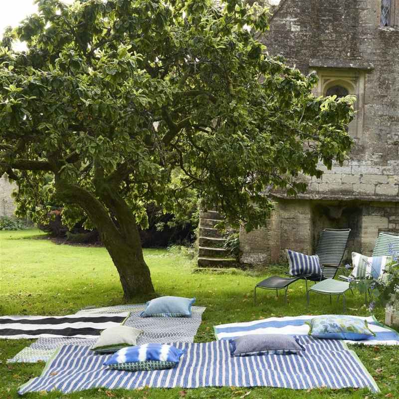 Muara Indoor Outdoor Cushion By Designers Guild in Cobalt Blue