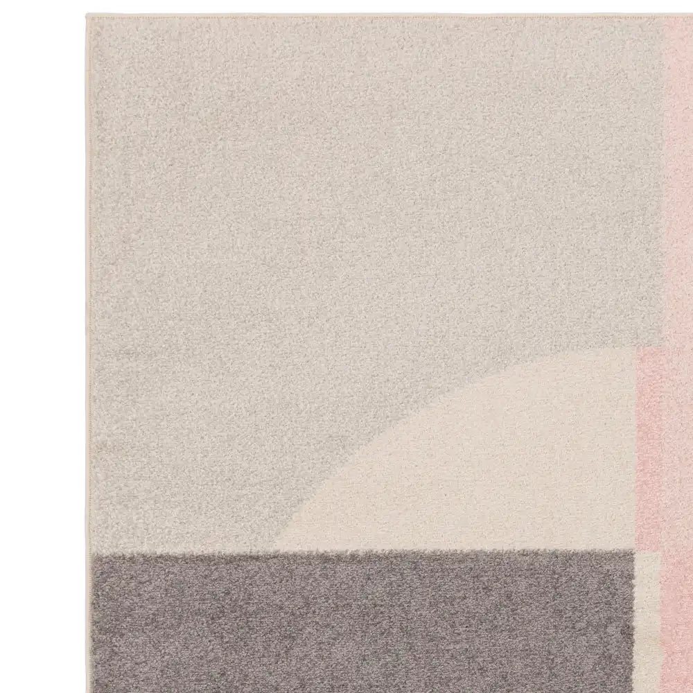 Asiatic muse mu21 pink circle Grey, Pink Living Room Geometric Rug.