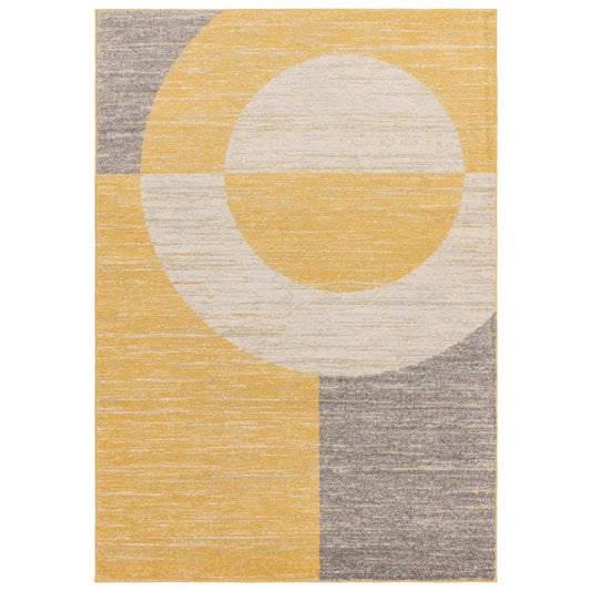 Asiatic muse mu22 yellow halo Grey, Yellow Living Room Geometric Rug.