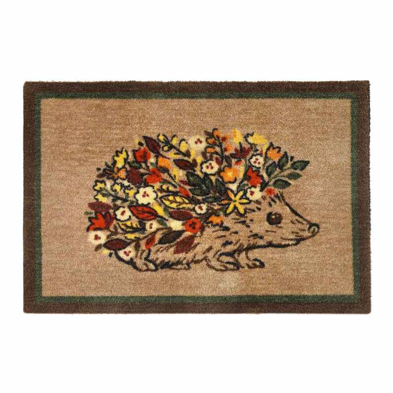 My Floral Hedgehog Washable Anti Slip Doormat in Multi