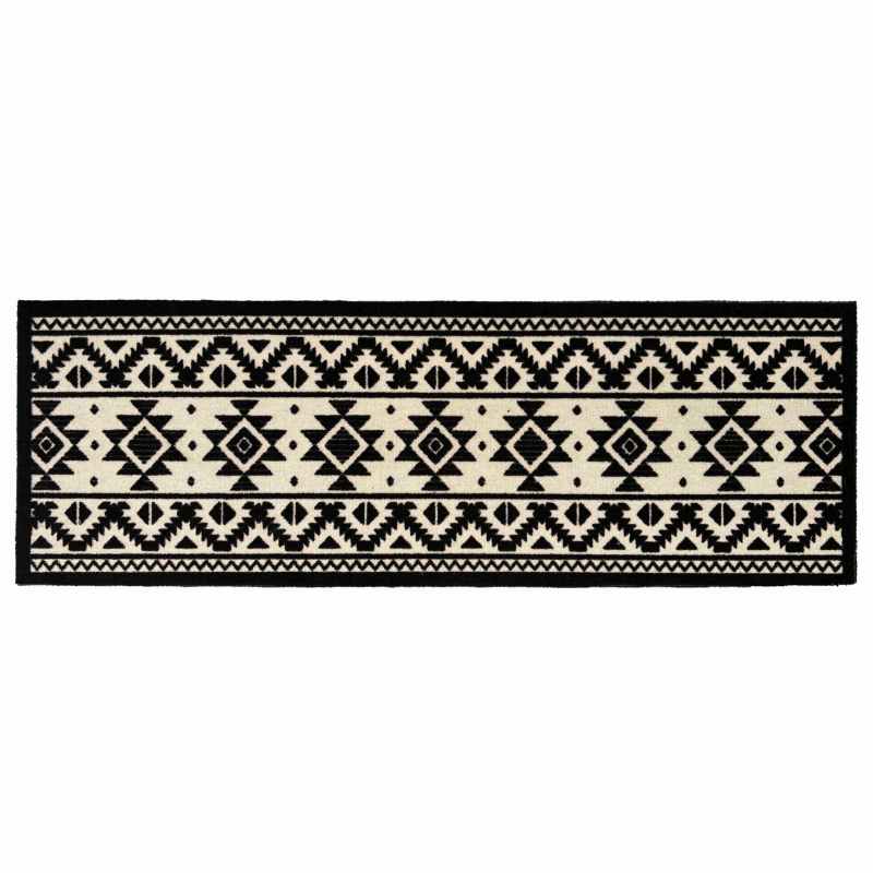 My Tribal Washable Indoor Runner in Black