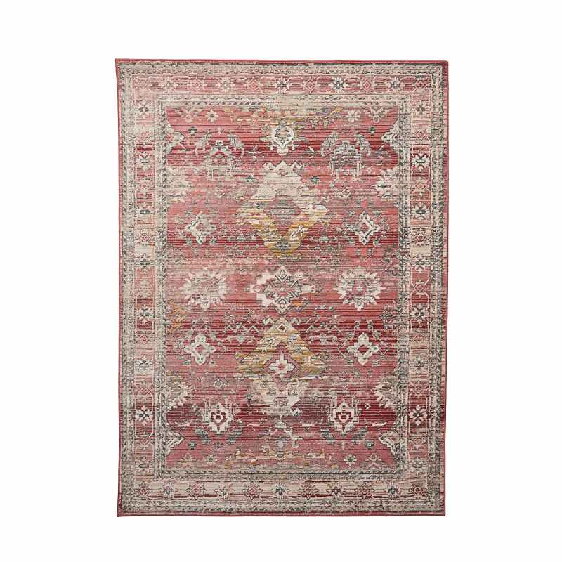 Nova Lillian Traditional Border Motif Rugs in Red