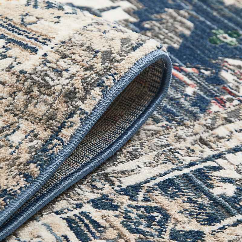 Nova Lillian Traditional Border Motif Rugs in Blue