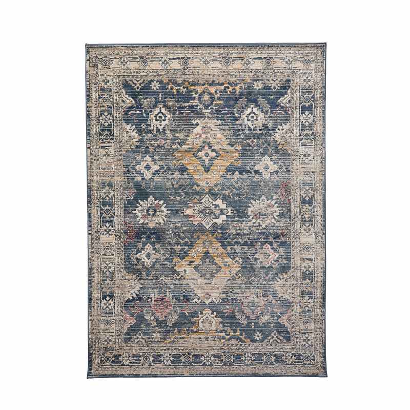 Nova Lillian Traditional Border Motif Rugs in Blue