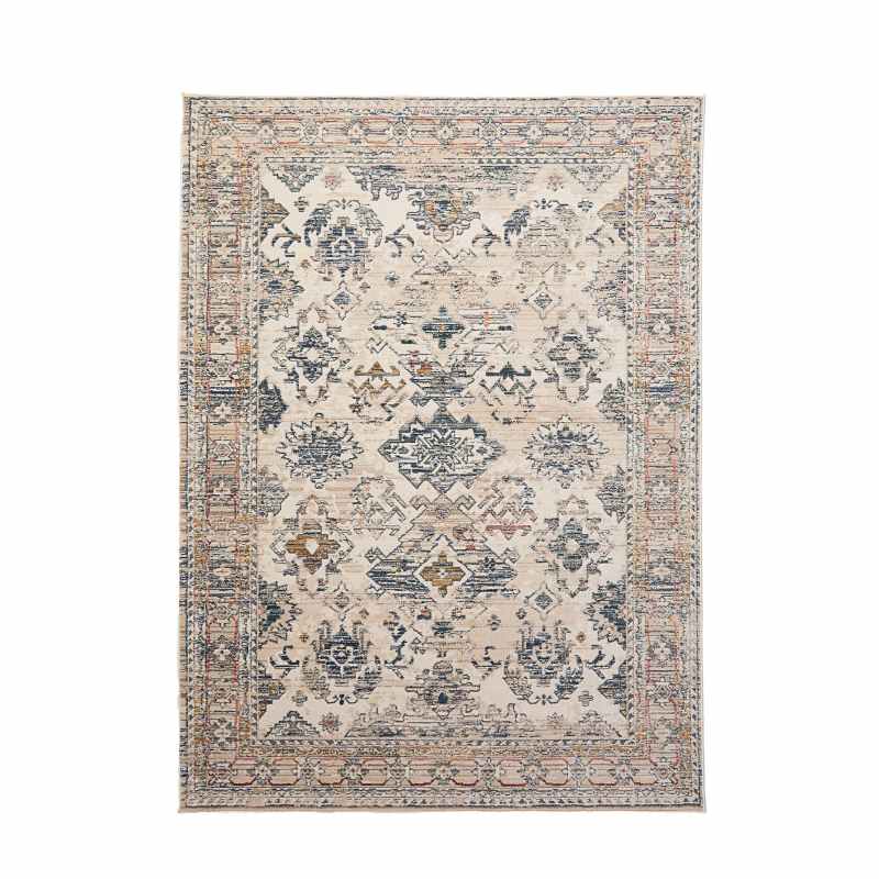 Nova Lillian Traditional Border Motif Rugs in Cream White