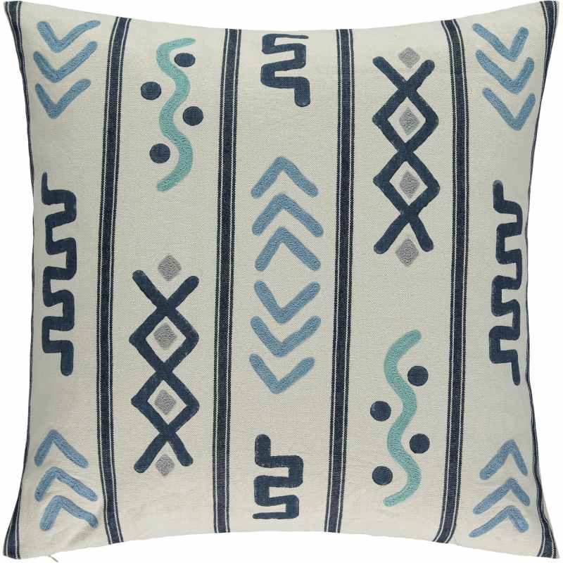 Nasca Geometric Cushion by William Yeoward in Ocean Blue