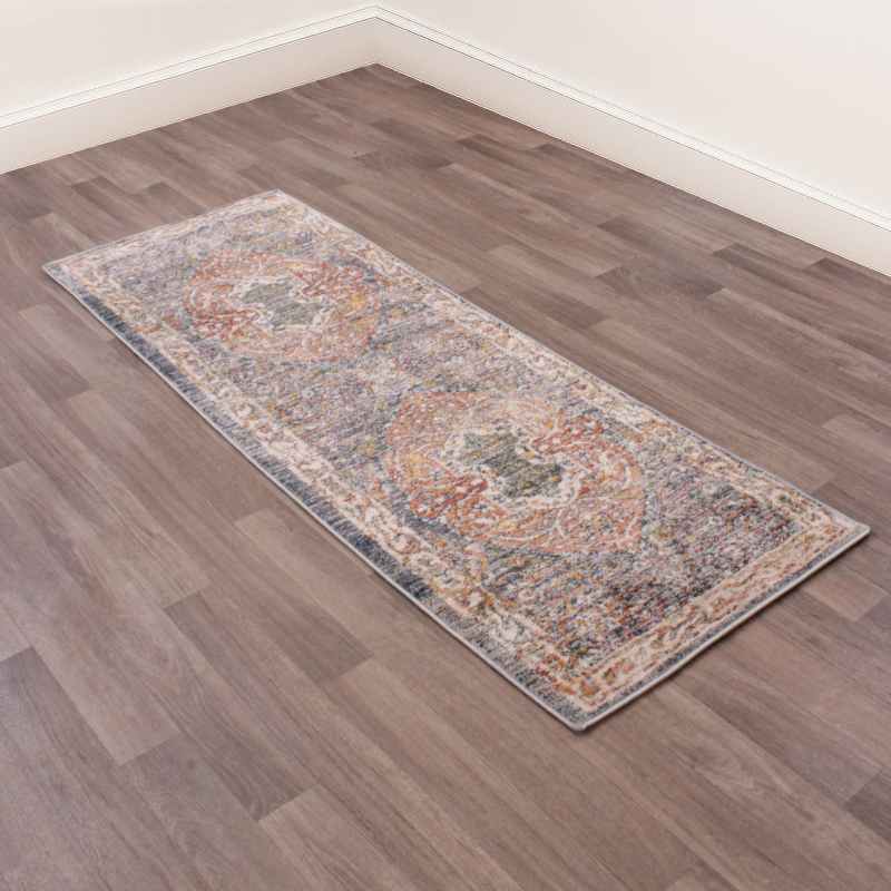 Nova 8881 Traditional Runner Rugs in Dark Blue