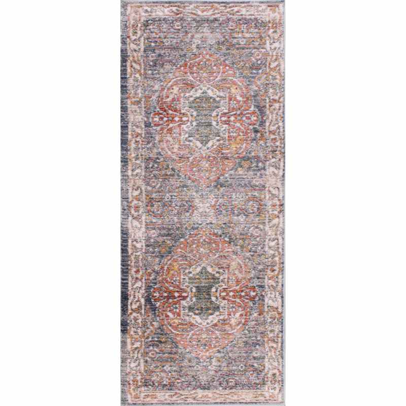 Nova 8881 Traditional Runner Rugs in Dark Blue