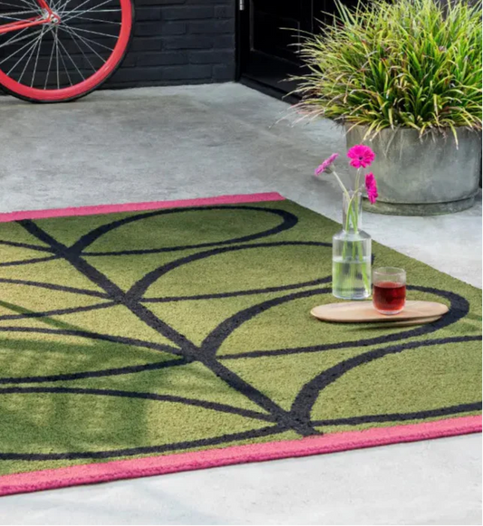 In-Outdoor Orla Kiely Linear Stem Olive outdoor 464407 Rug