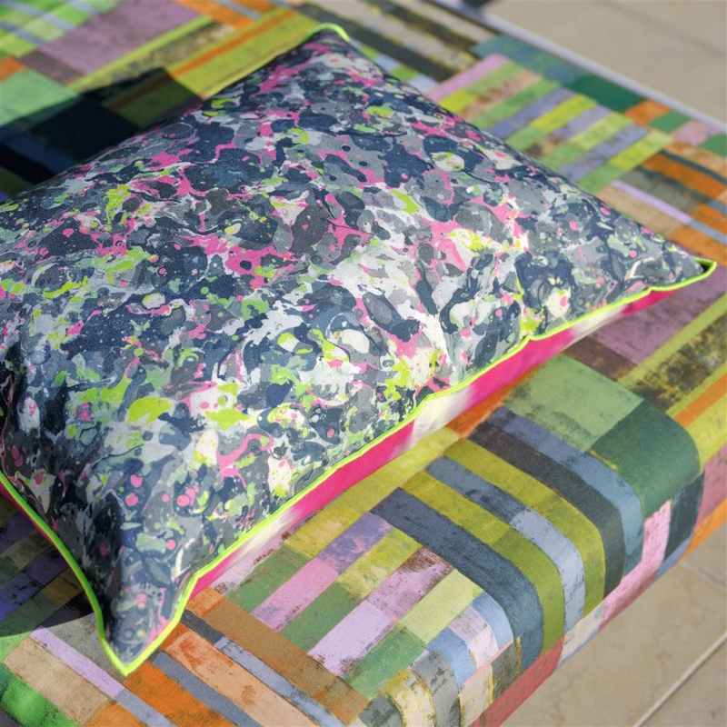 Odisha Outdoor Cushion by Designers Guild in Graphite Grey