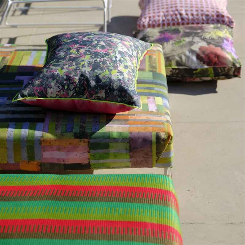 Odisha Outdoor Cushion by Designers Guild in Graphite Grey