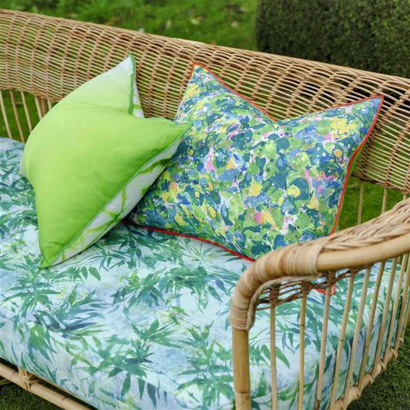 Odisha Outdoor Cushion by Designers Guild in Peridot Green