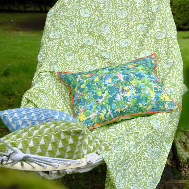 Odisha Outdoor Cushion by Designers Guild in Peridot Green