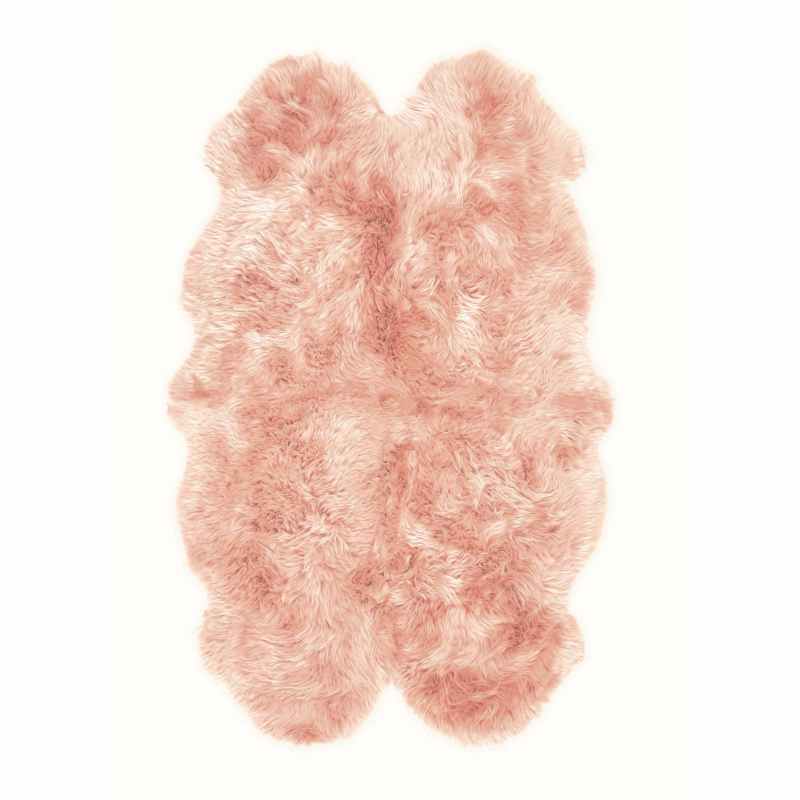 Genuine Sheepskin Animal Fur Rugs in Adobe Rose