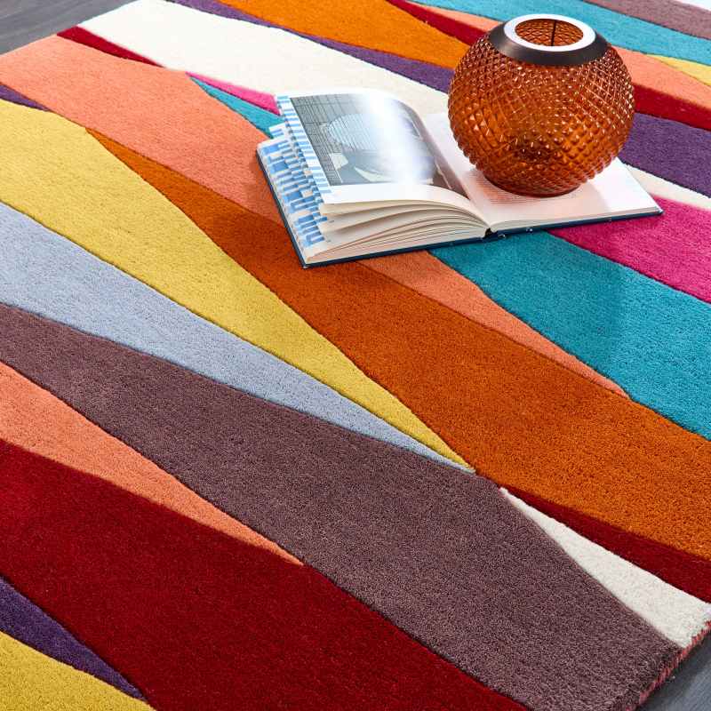 Origins Shard Brights Modern Wool Rugs in Multi