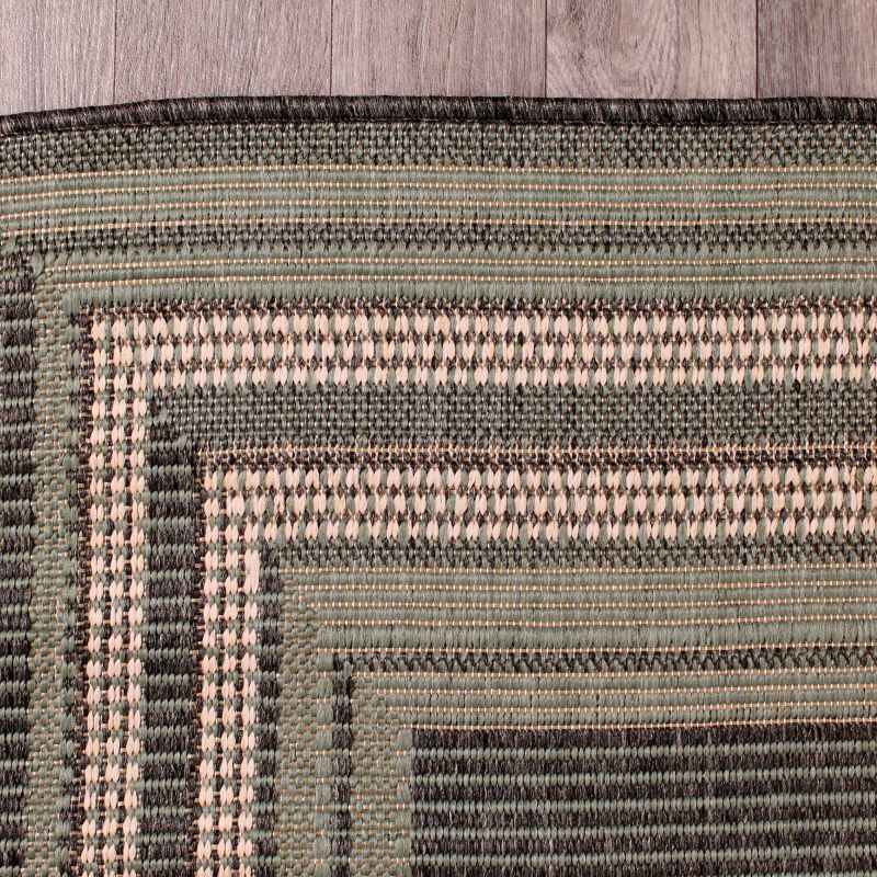 Indoor Outdoor Border Rugs in Aqua by Rugstyle