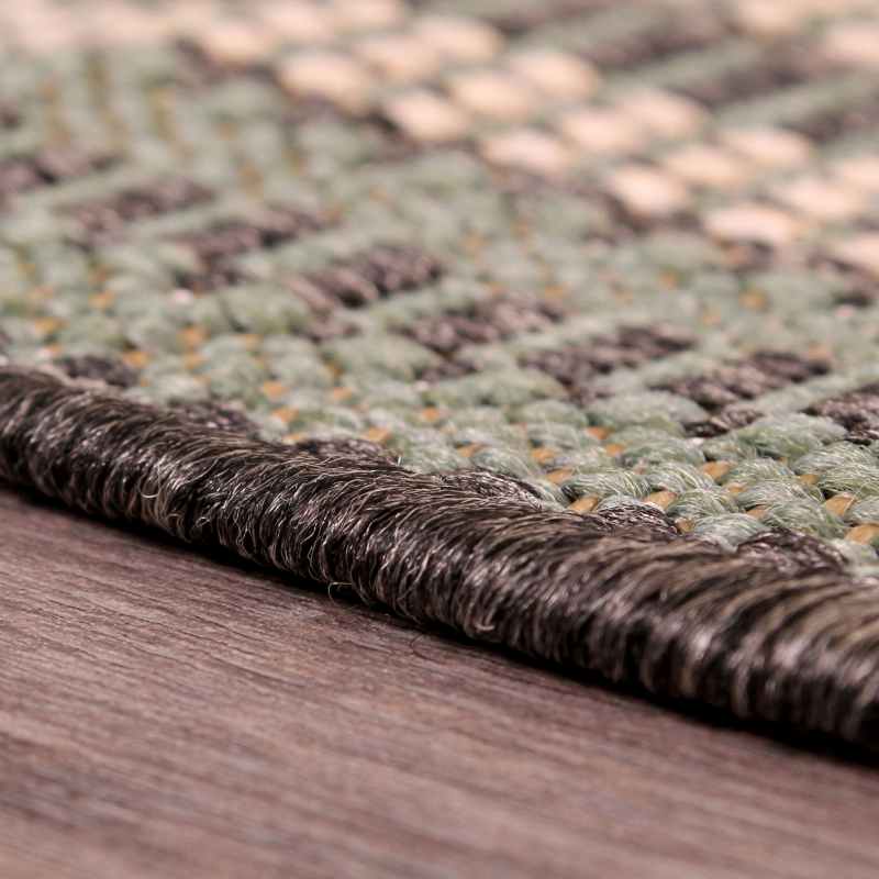 Indoor Outdoor Border Rugs in Aqua by Rugstyle