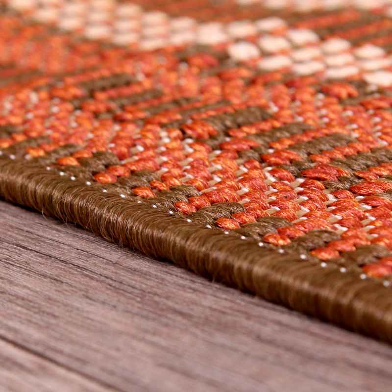 Indoor Outdoor Border Rugs in Terracotta by Rugstyle