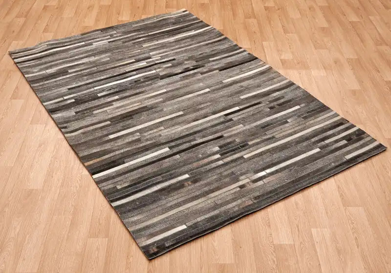 Asiatic gaucho stripe dark grey Grey Geometric Rug.