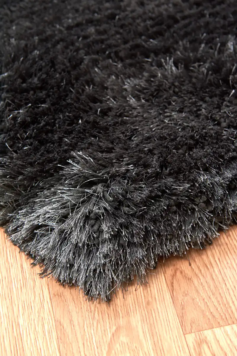 Asiatic plush plush slate Grey Living Room Shaggy Rug.