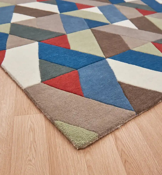 Asiatic funk funk chevron multi Multicoloured Living Room Wool Rug.