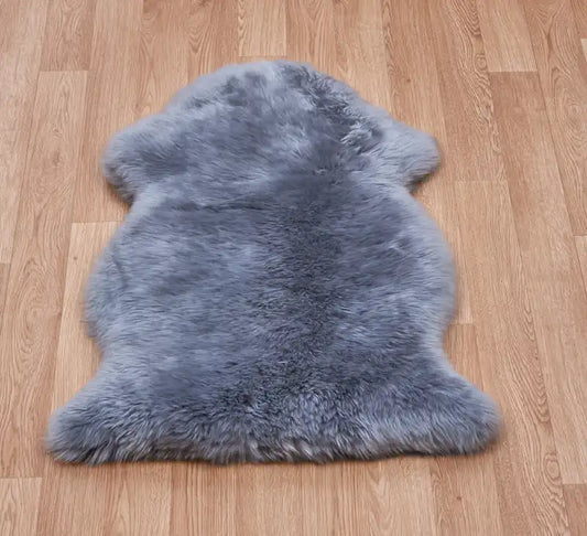 Asiatic sheepskin grey sheepskin Grey Living Room Wool Rug.
