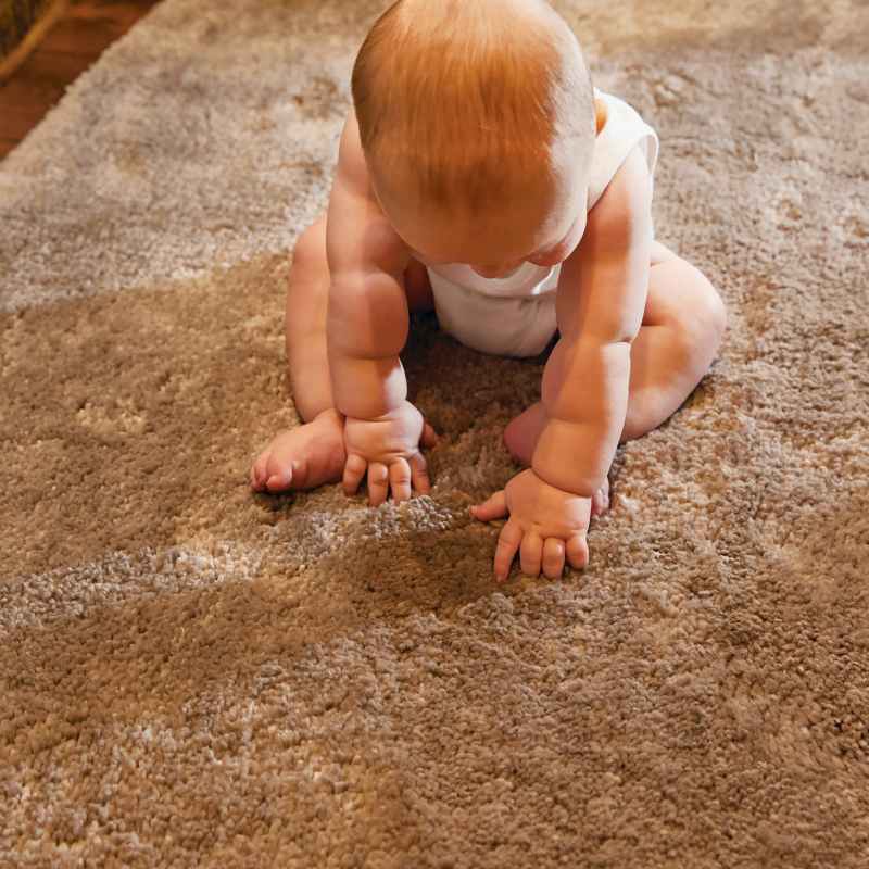 Luxe Tapi Premium Washable Rug in Stone Beige