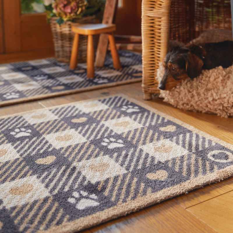 Hug Rug Pet Check 1 Washable Doormat in Beige