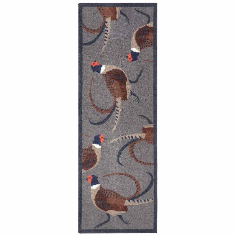Pheasant Washable Anti Slip Doormat in Grey