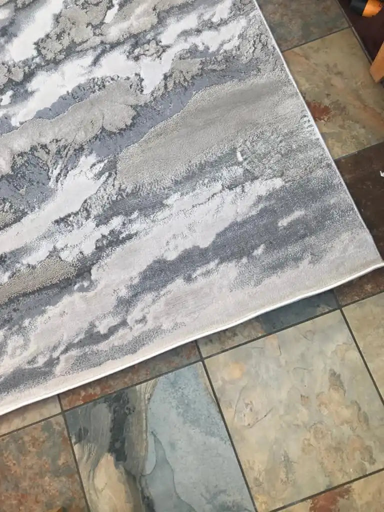 Asiatic aurora au02 cloud Grey, Beige Living Room  Rug.